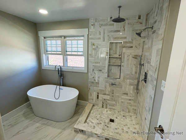 Basement bathroom renovation in Alexandria VA