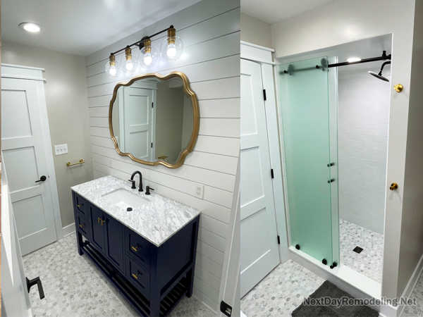 Basement bathroom reno in McLean VA