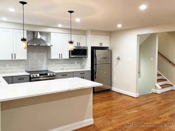 Finish a basement_kitchen in Vienna VA