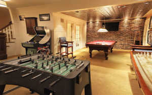 Basement entertainment room